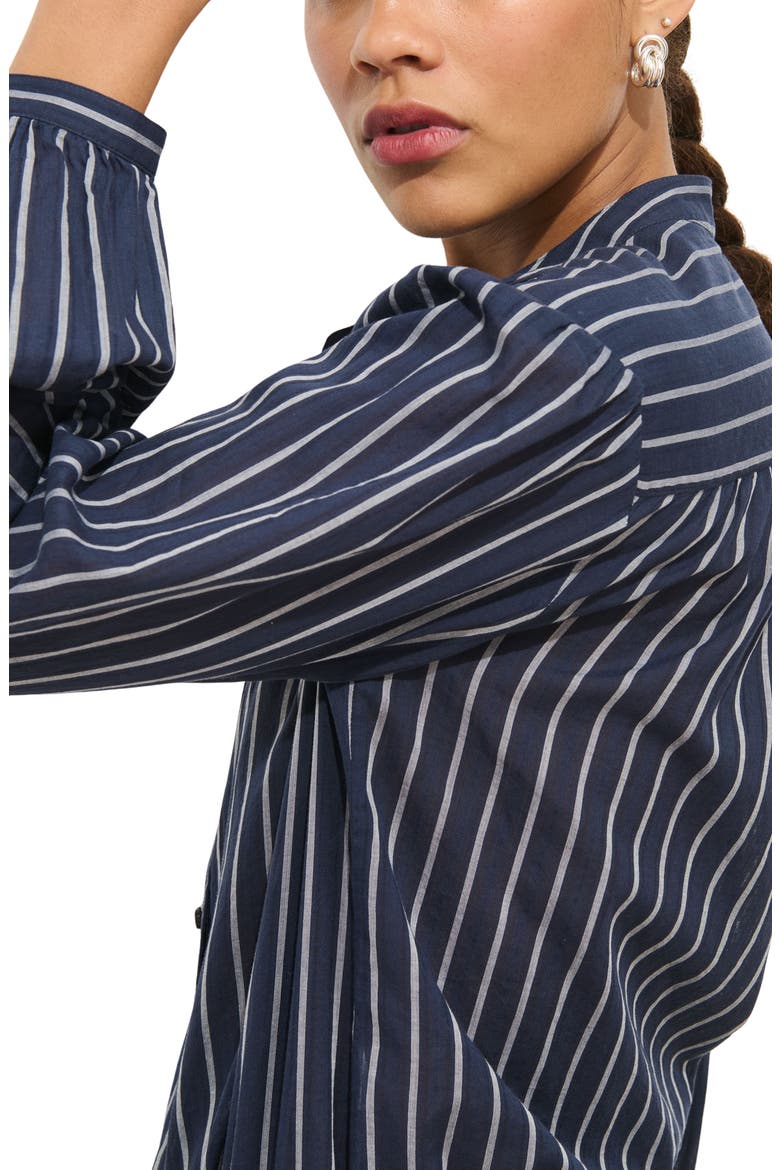 Ali Stripe Cotton Voile Button-Up Shirt, Alternate, color, NAVY STRIPE