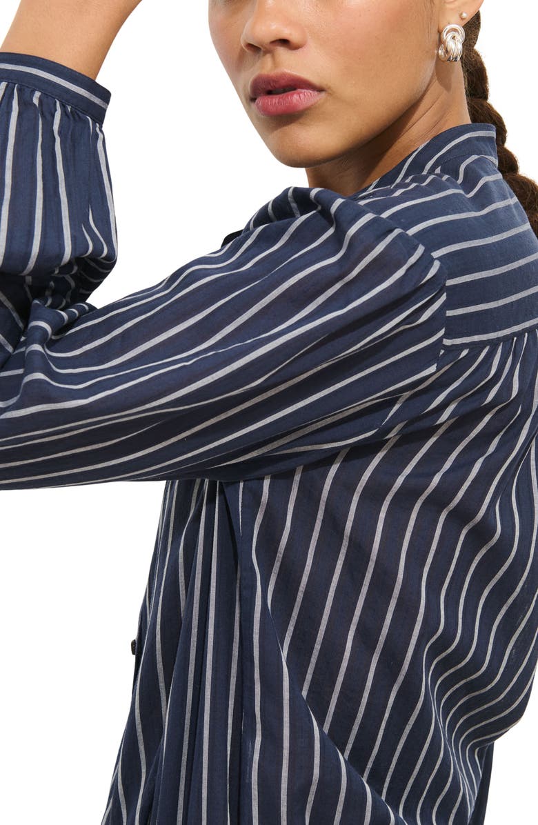 Alex Mill Ali Stripe Cotton Voile Button-Up Shirt, Alternate, color, Navy Stripe