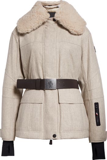 MONCLER | Valloire Shearling Down Ski Jacket 関税込 Moncler Grenoble Valloire Genuine Shearling Collar Down