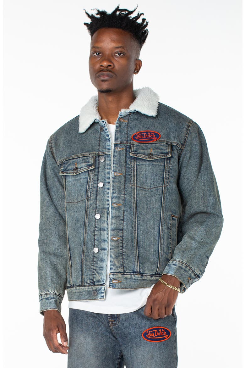 Piston Denim Trucker Jacket, Main, color, HAZESTONE