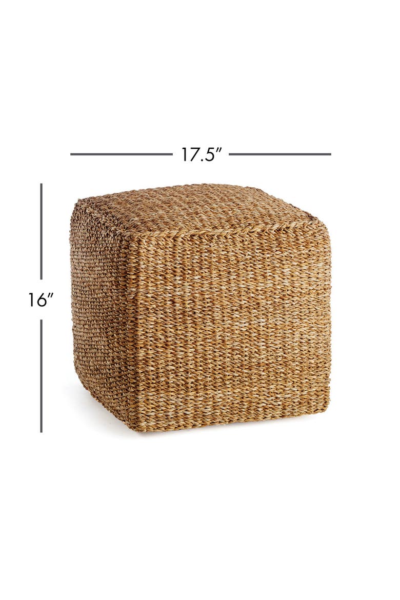 Seagrass Square Pouf, Alternate, color, Beige