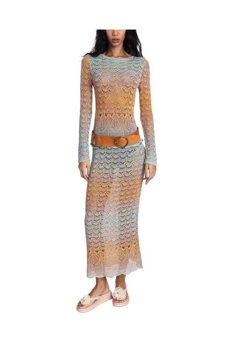 Ombre Space Dye Crochet Top- Sunset, Alternate, color, Sunset