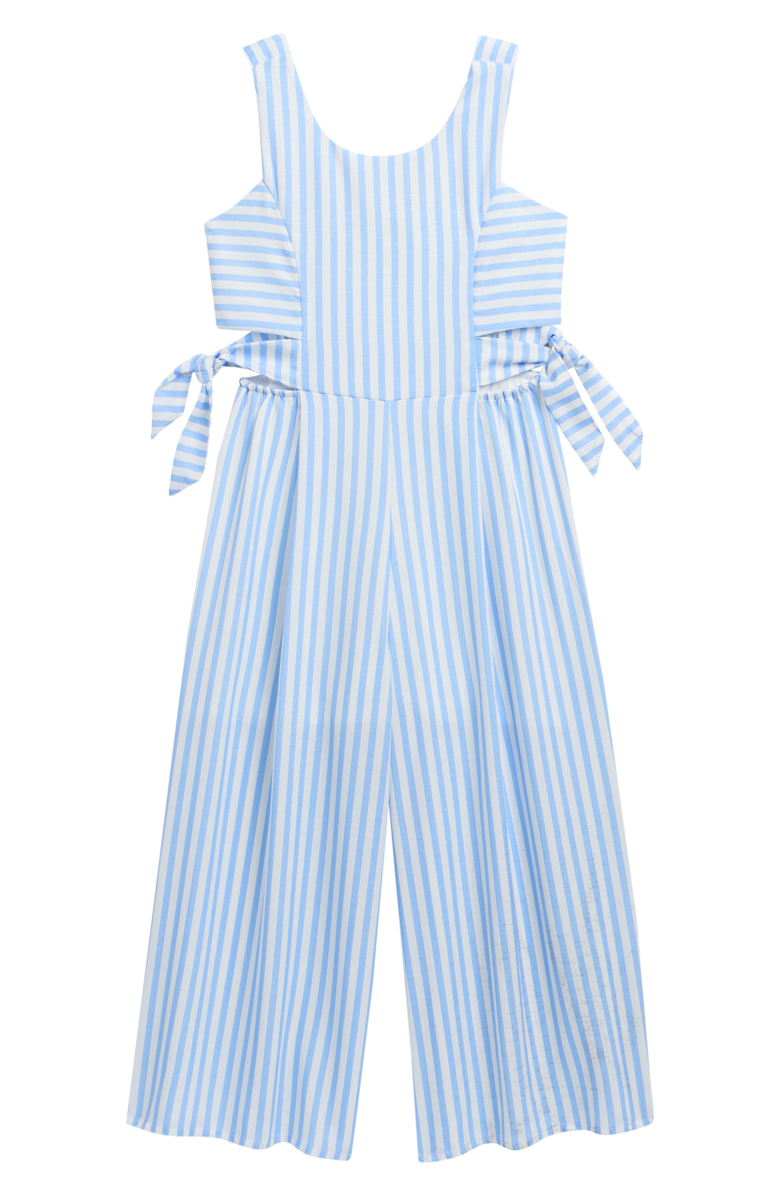 Ava & Yelly Kids' Floral Side Tie Jumpsuit