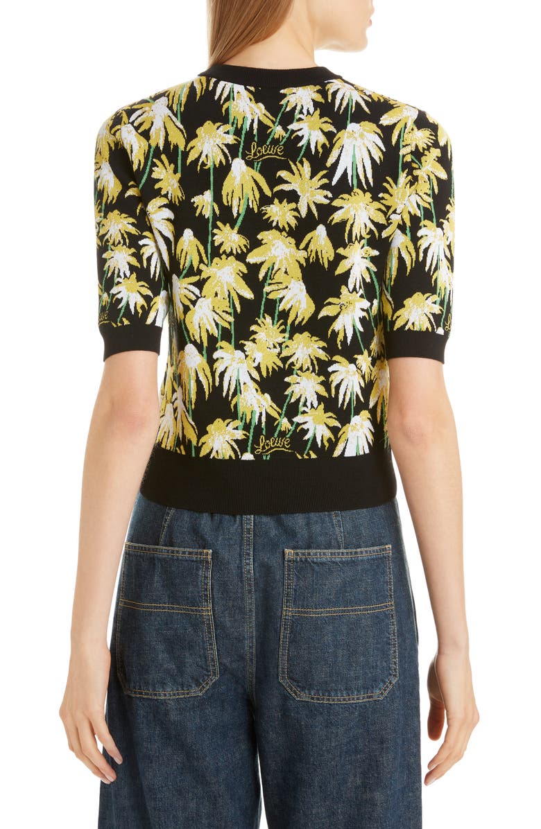 Loewe Daisy Jacquard Crop Sweater, Alternate, color, 