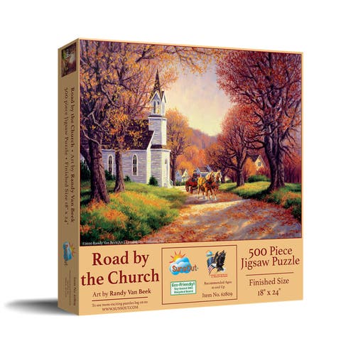 Road by the Church 500 piece Jigsaw Puzzle for Adults