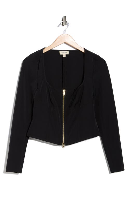 L Agence Ainslee Zip-front Top In Black