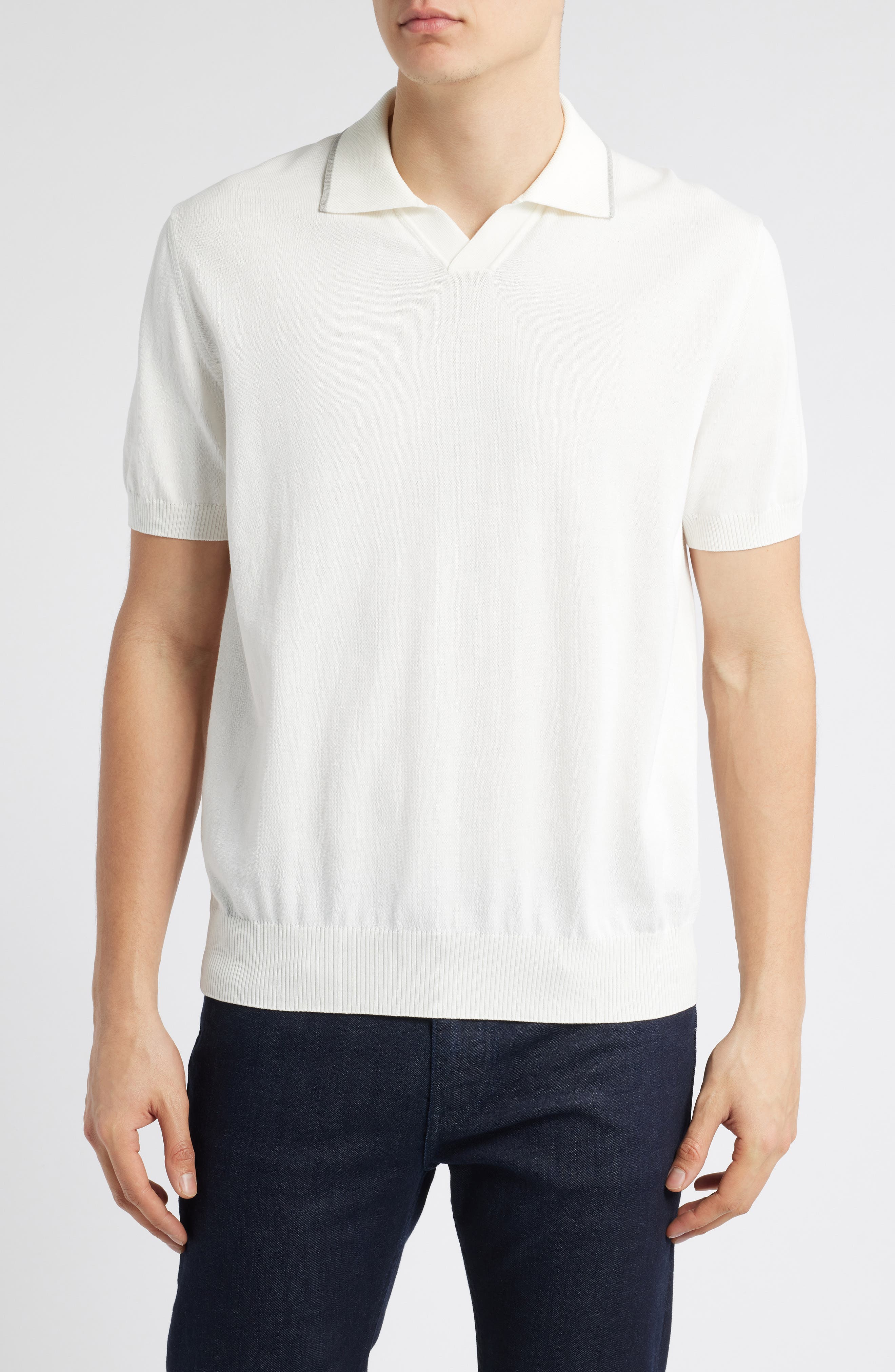 Canali Regular Fit Johnny Collar Polo