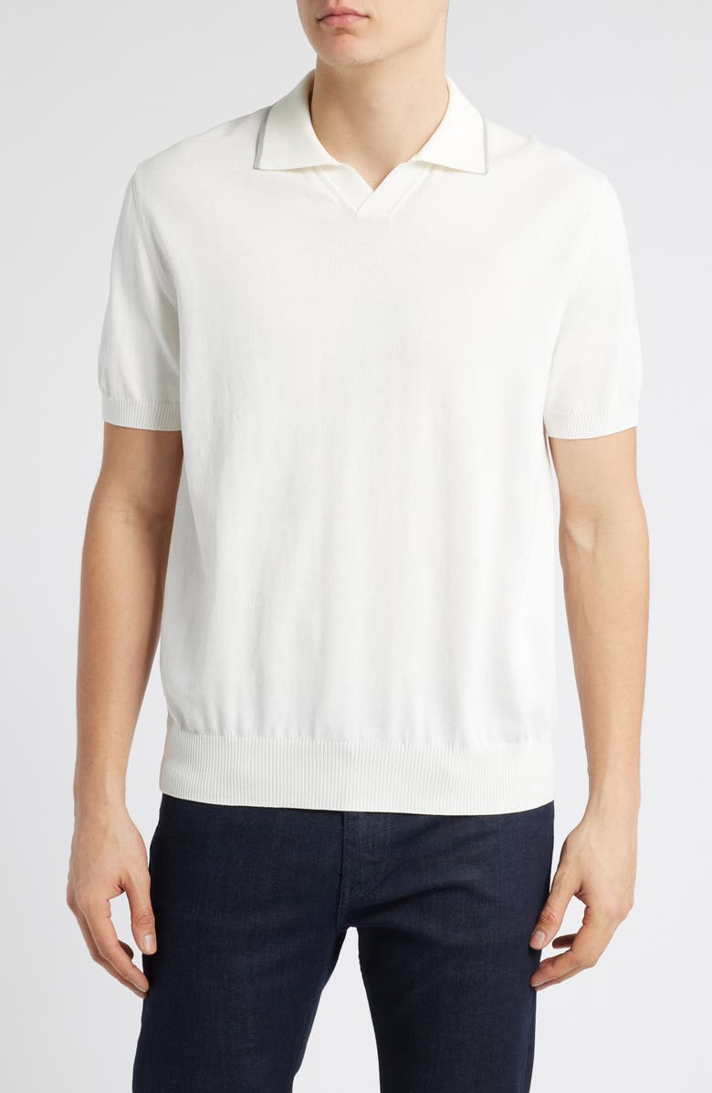 Canali Regular Fit Johnny Collar Polo, Main, color, White
