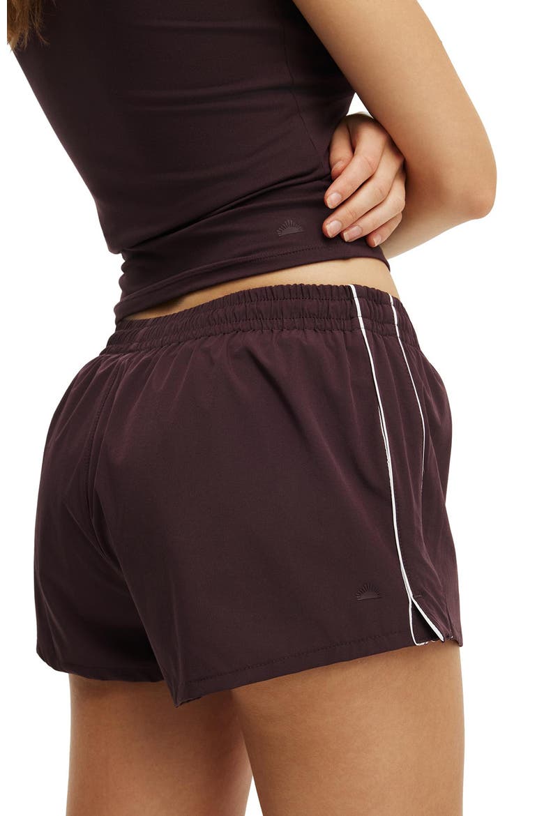 Women's Active Panelled Woven Short, Alternate, color, Italian Plum