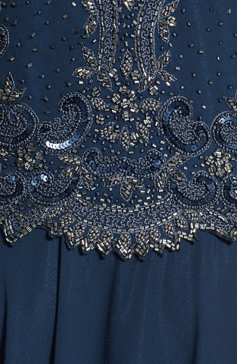 J Kara Embellished Chiffon Fit & Flare Gown, Alternate, color, 