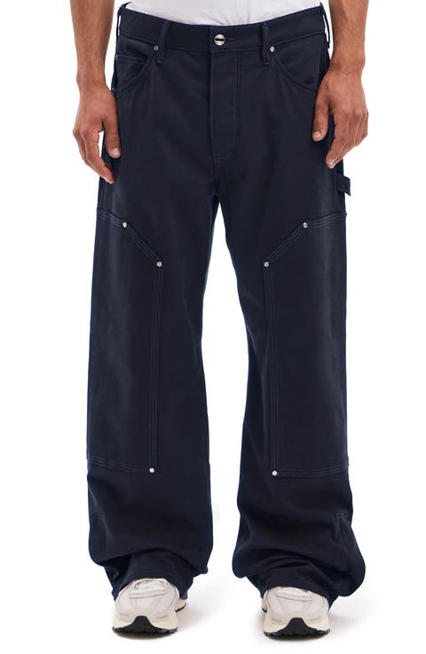 Wide Leg Stretch Cotton Utility Pants