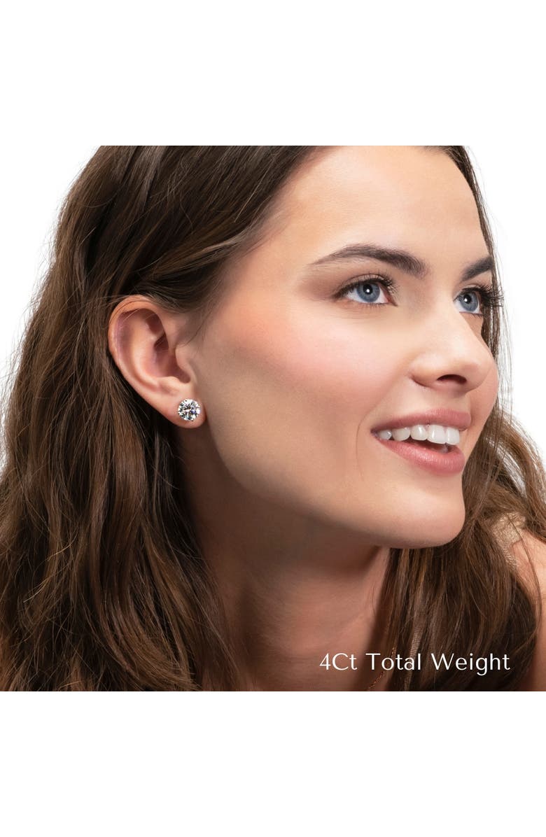 Bliss Diamond 2 - 6 Ct TW Round Diamond Studs in 14k Gold Lab Grown Earrings, Alternate, color, White Gold - 2Ct