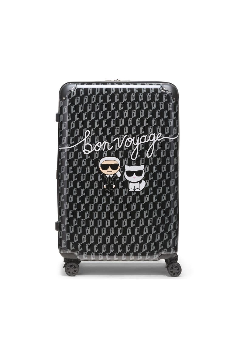 Bon Voyage Upright Suitcase, Main, color, Black/Grey