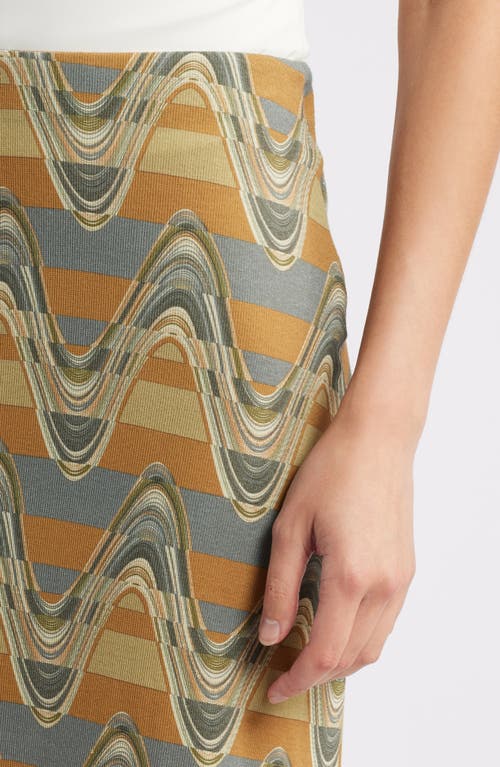 Faithfull The Brand Eliza Pattern Maxi Skirt In Ripple Green