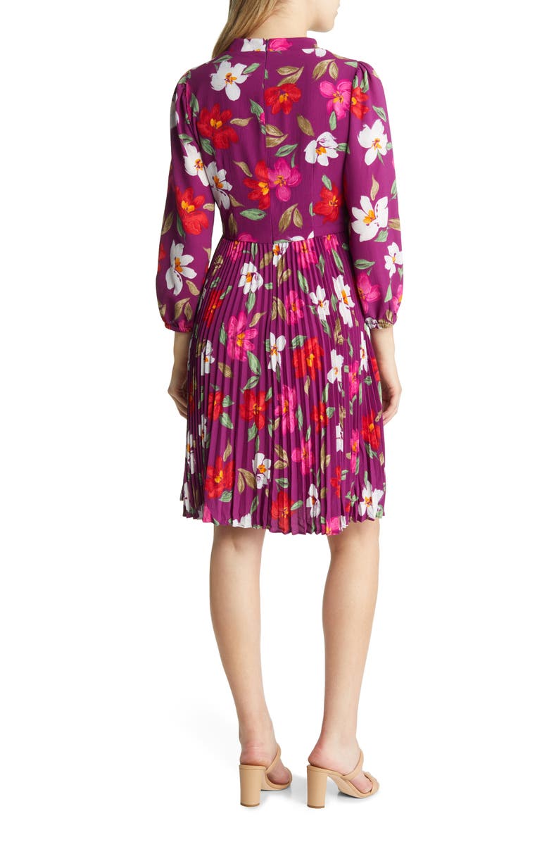 Maggy London Pleated Long Sleeve Dress, Alternate, color,