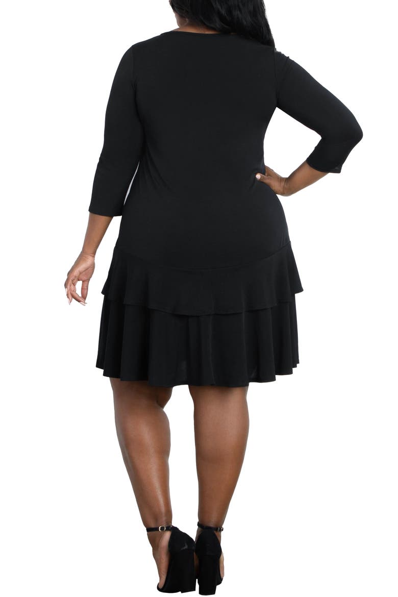 Tiered Ruffle Cocktail Dress, Alternate, color, BLACK NOIR