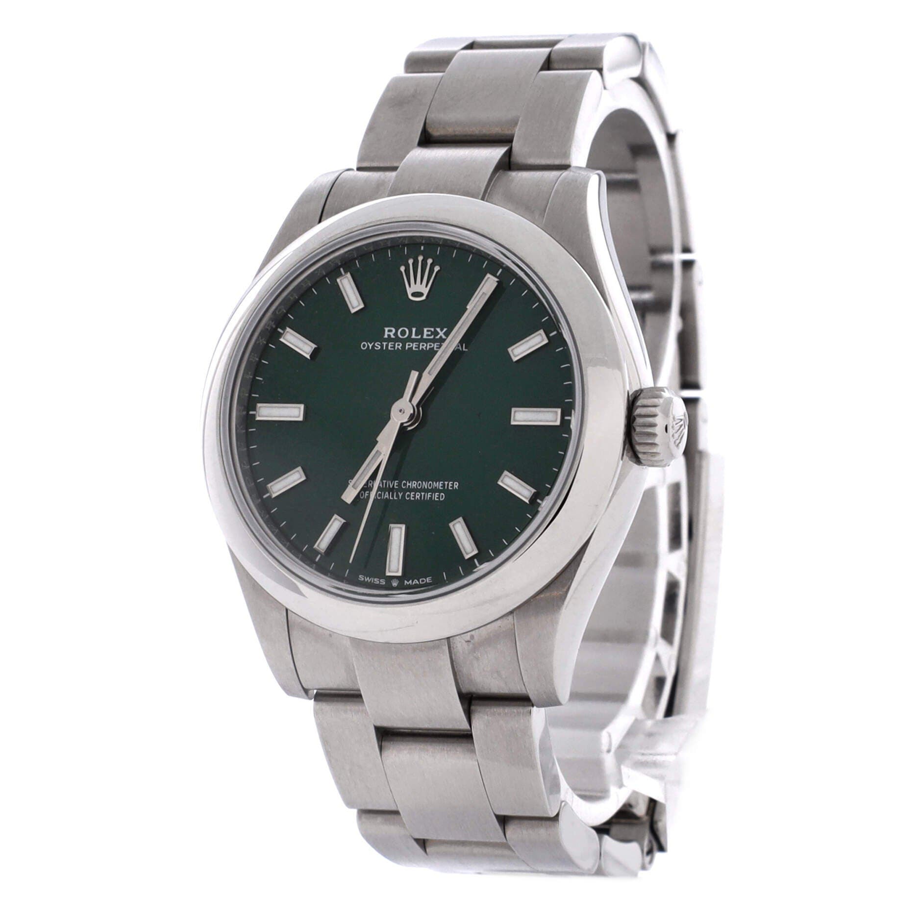 Oyster Perpetual Green Automatic Watch Stainless Steel 31, Alternate, color, Metallic Silver