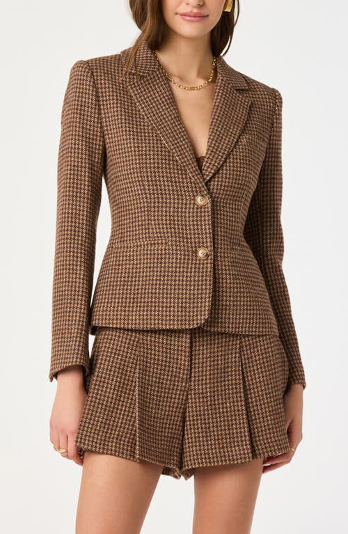 Astr The Label Check Pleated Wool Blend Shorts In Brown