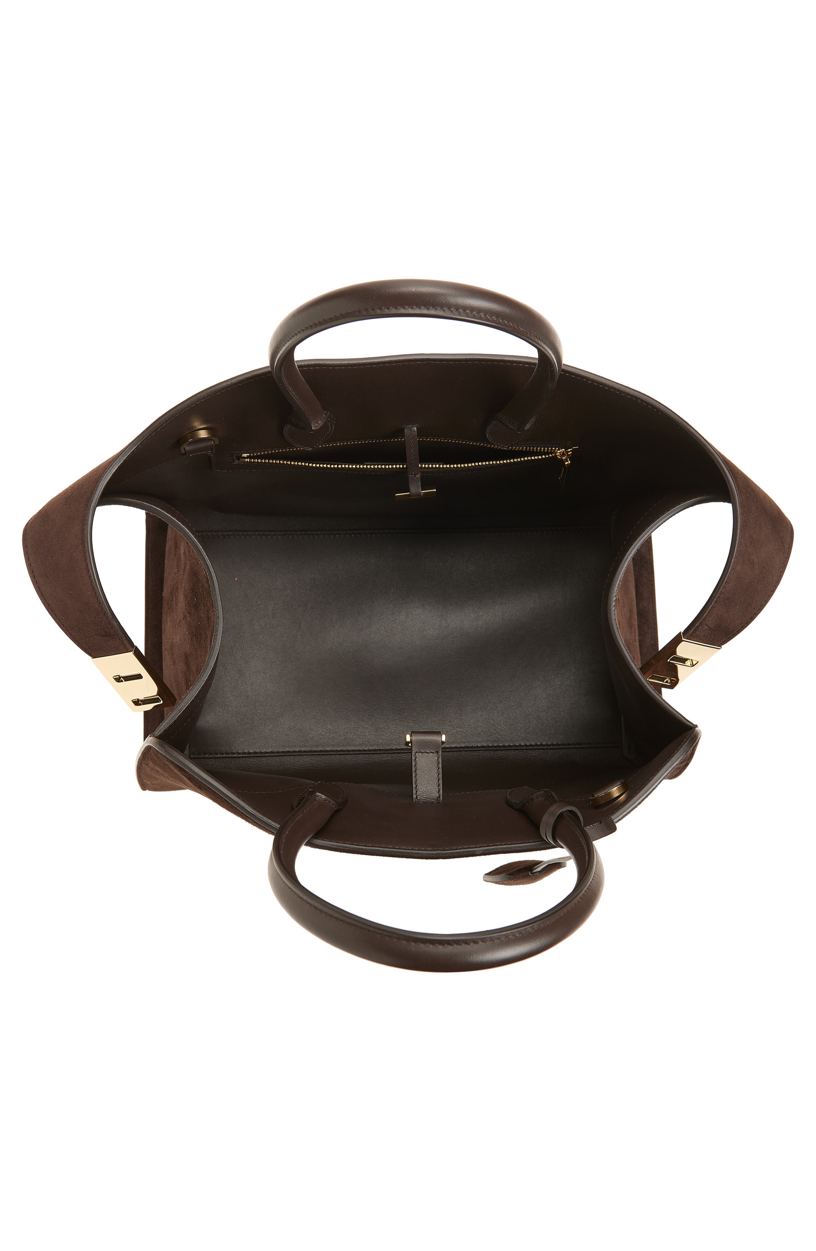 FERRAGAMO Small Hug Leather Top Handle Bag, Alternate, color, Testa Di Moro