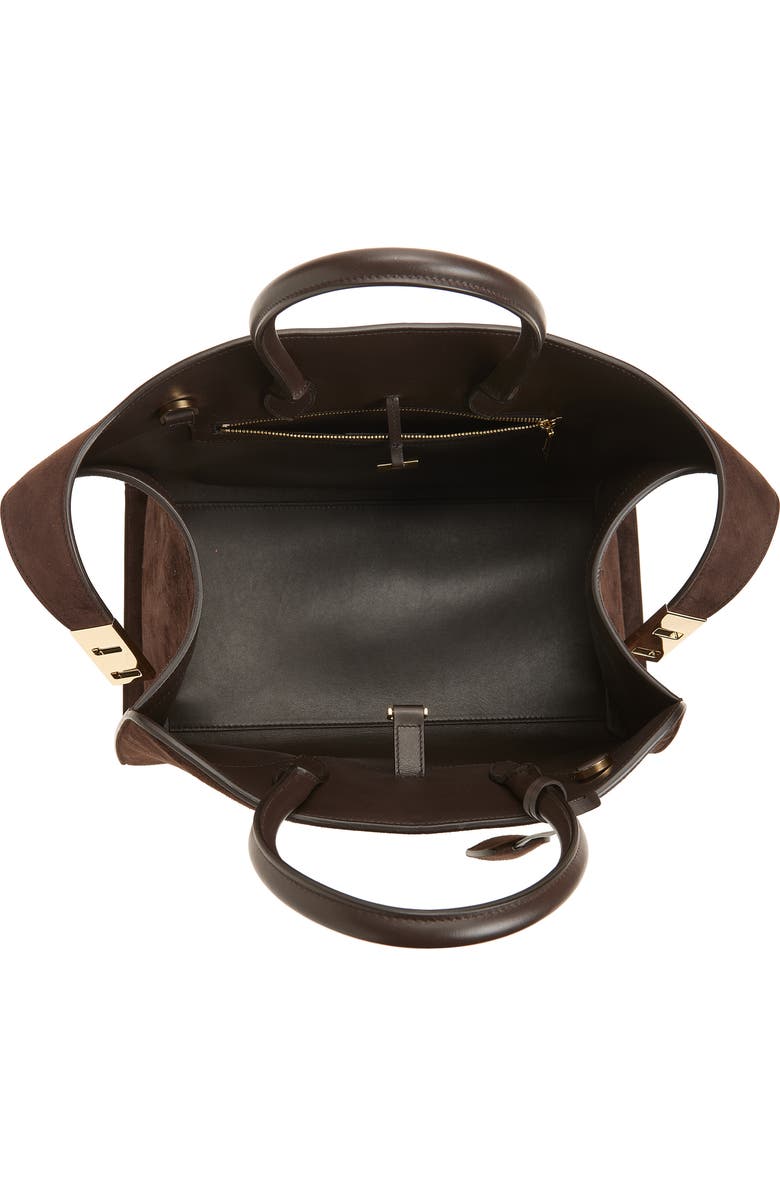 FERRAGAMO Small Hug Leather Top Handle Bag, Alternate, color, Testa Di Moro