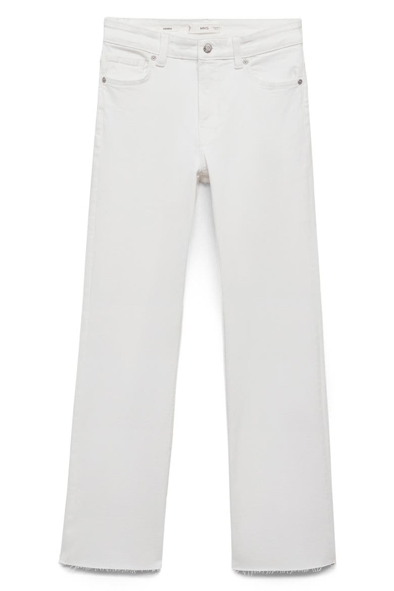 Sienna Raw Hem Crop Flare Jeans, Main, color, WHITE