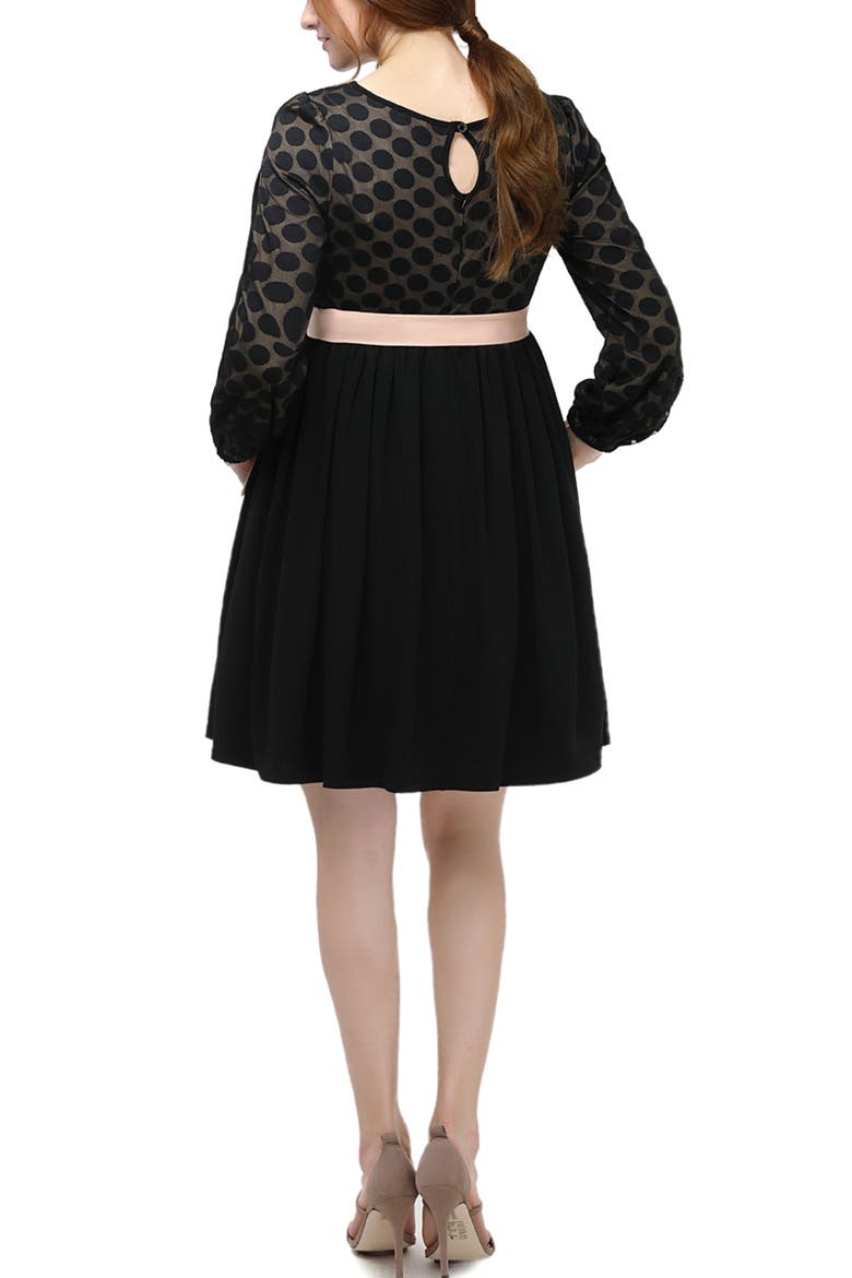 Macy Polka Dot Lace Maternity Dress, Alternate, color, Black