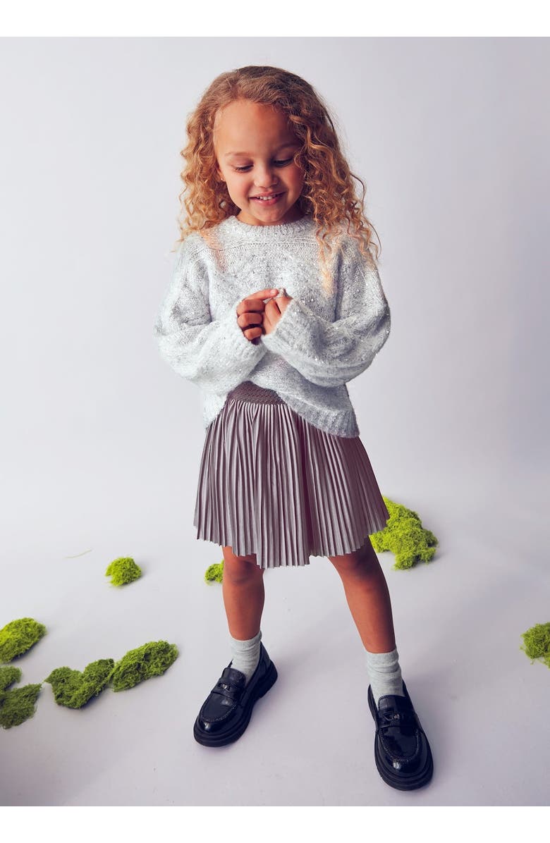 Mayoral Pleated Skirt, Alternate, color, Metallic Silver