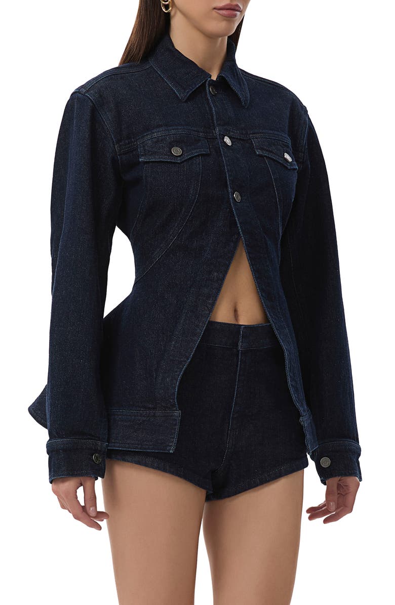 AFRM Tarvos Cutaway Denim Jacket, Alternate, color, Midnight Rinse Wash