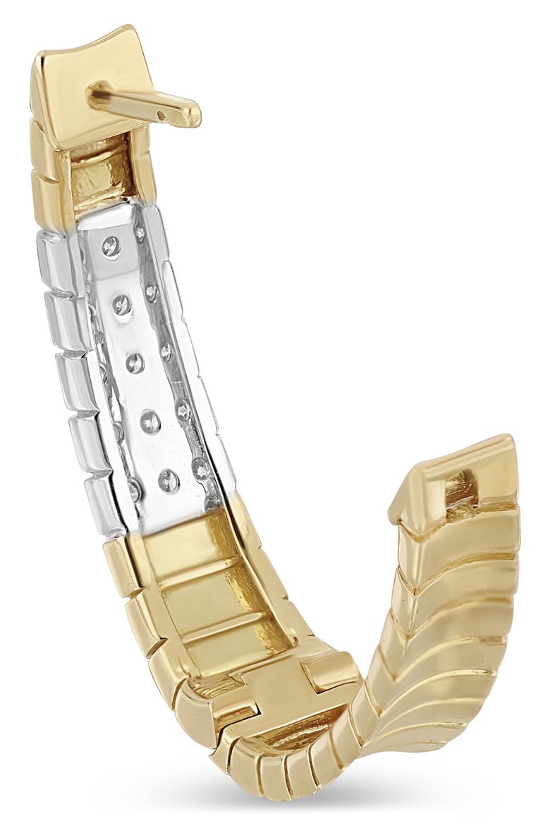 18K Gold Cleo Diamond Hoop Earrings, 25mm, Alternate, color, 18K YELLOW GOLD