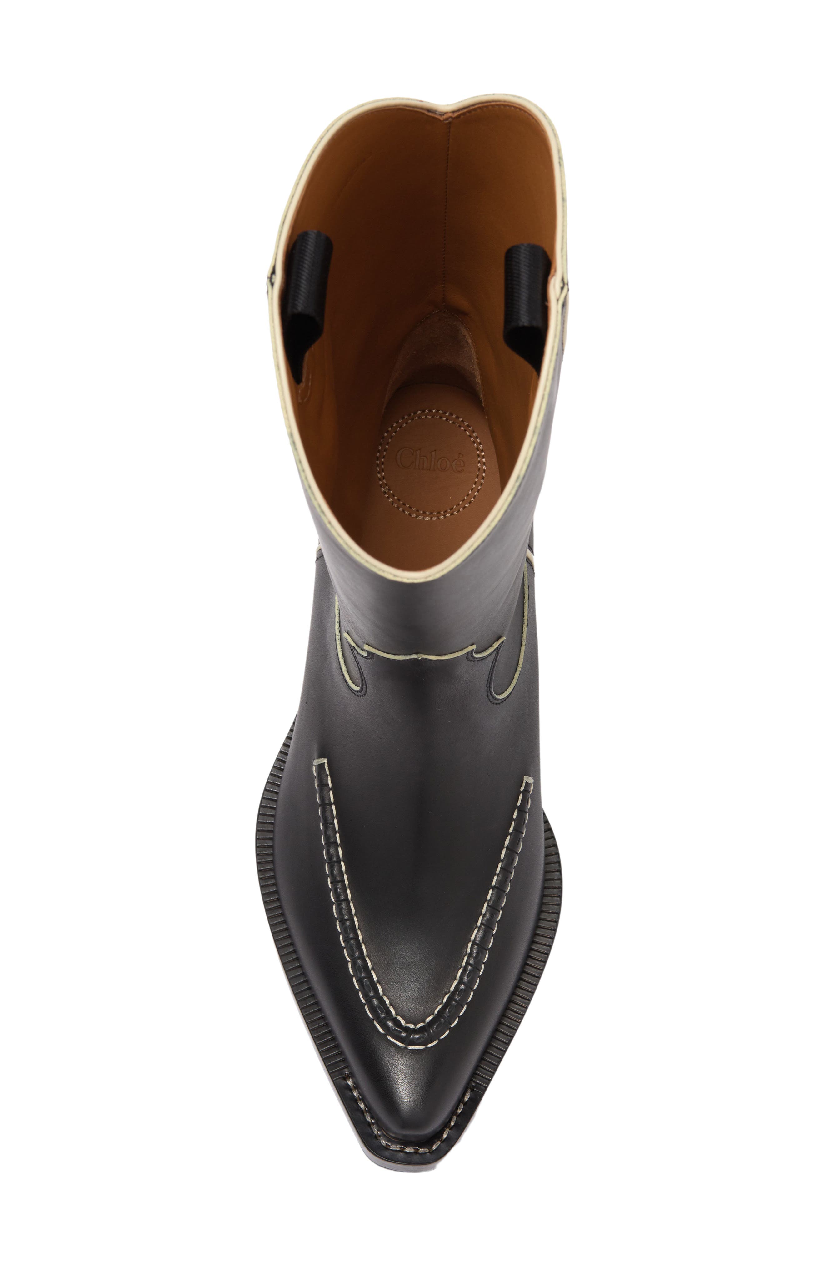 Chloé Nellie Western Boot, Alternate, color, Black