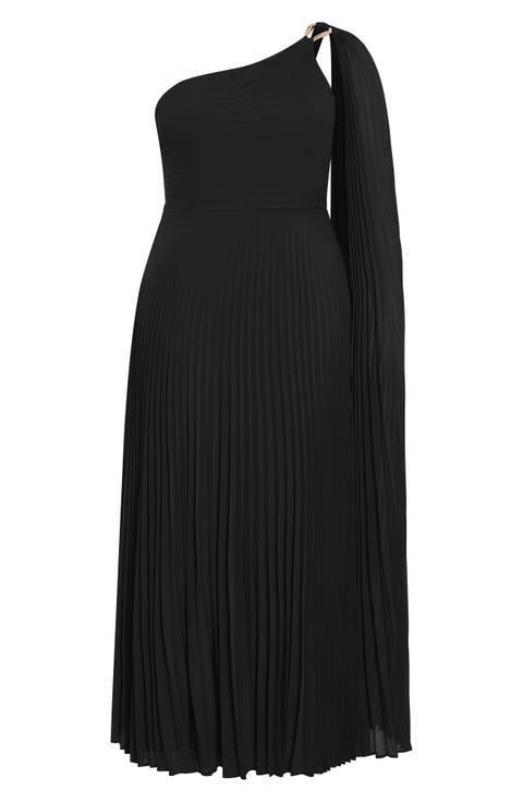 Eloura One-Shoulder Pleated Maxi Dress