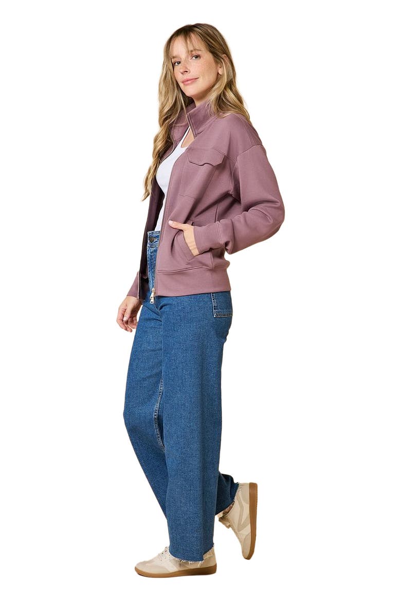 DreamTech Double Zip Bomber Jacket, Alternate, color, Driftwood