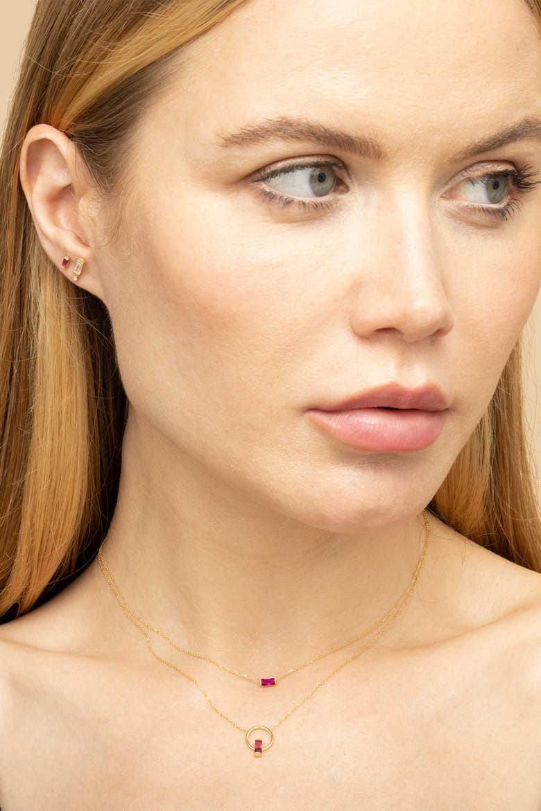 14K Gold Bella Pendant Necklace, Alternate, color, Gold - White Topaz