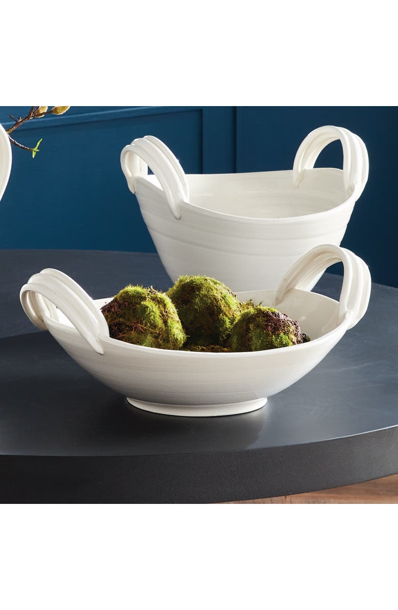 Napa Home & Garden Modena Decorative Low Bowl, Alternate, color, White