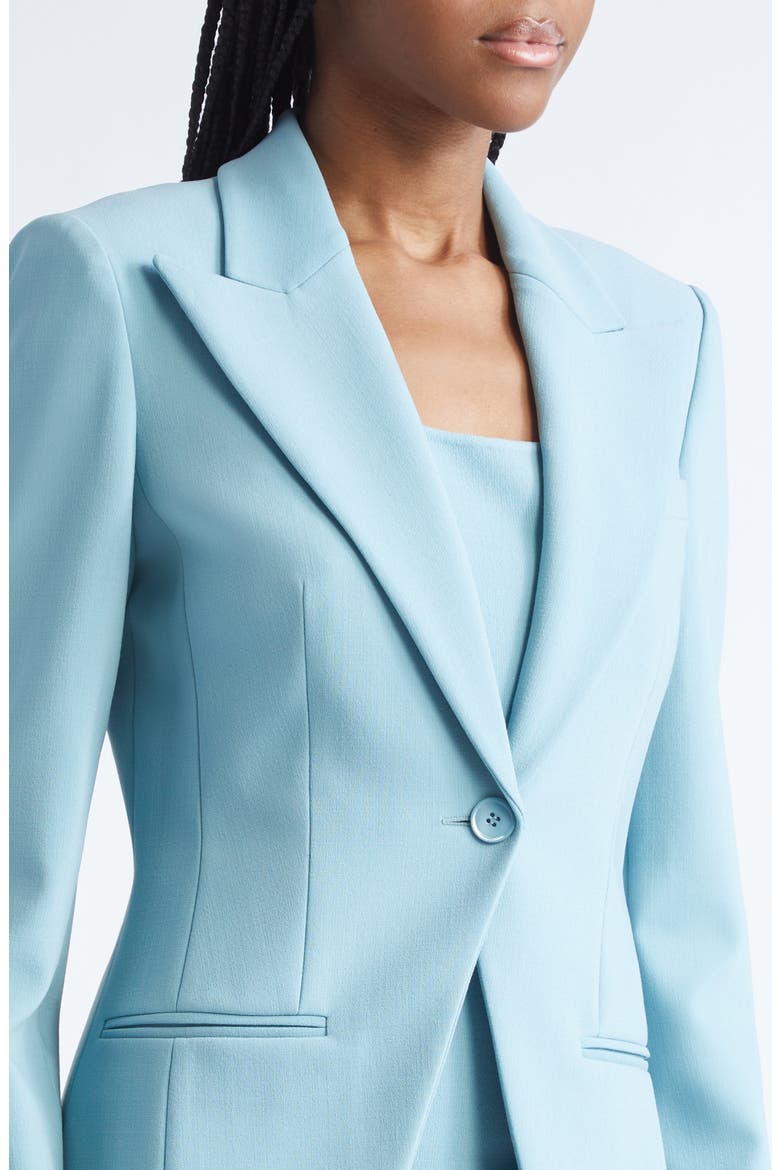Peak Lapel Wool Blend Blazer, Alternate, color, SEAGLASS