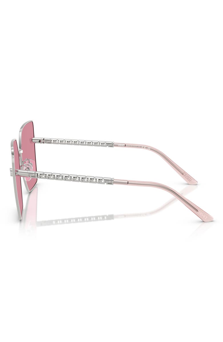 Versace 63mm Oversize Square Sunglasses, Alternate, color, Silver