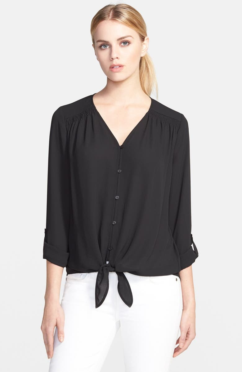 Ro & De Tie Front Blouse, Main, color, 