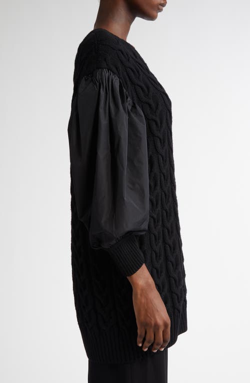 Max Mara Ancella Oversize Mixed Media Sweater In Black