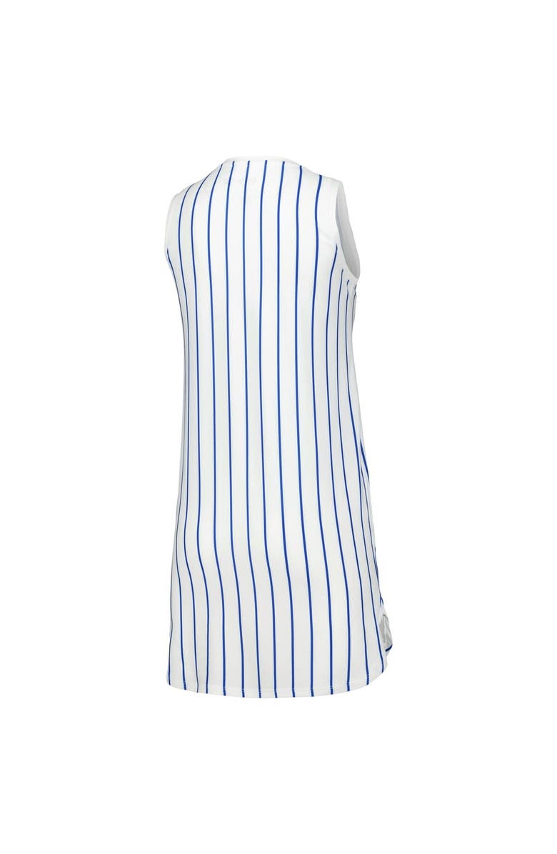 CONCEPTS SPORT Women's Concepts Sport White New York Mets Reel Pinstripe Knit Sleeveless Nightshirt, Alternate, color, White