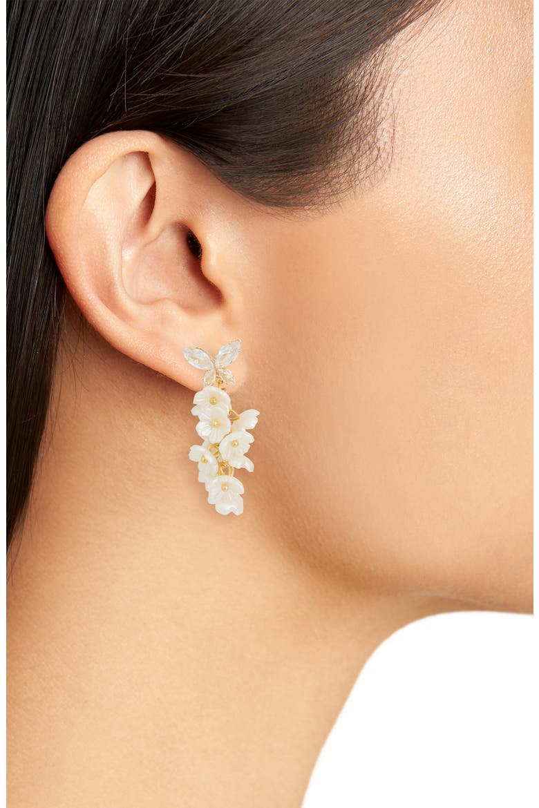 Inaya Butterfly & Flower Cascading Drop Earrings, Alternate, color, GOLD
