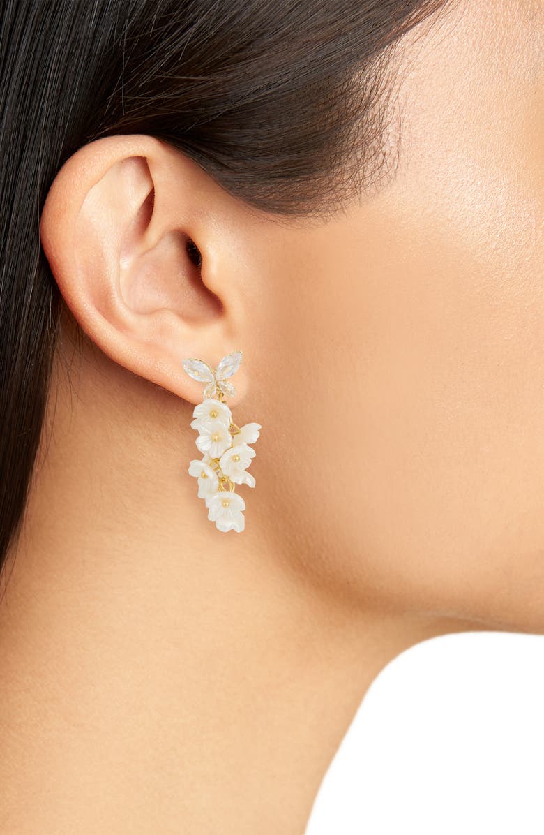 EYE CANDY LOS ANGELES Inaya Butterfly & Flower Cascading Drop Earrings, Alternate, color, Gold