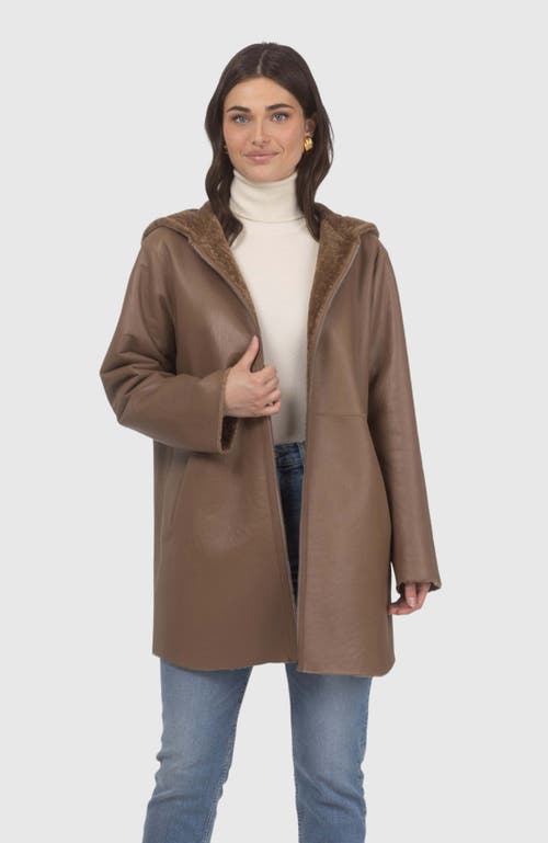 Gorski Reversible Textured Shearling Lamb Jacket In Brown