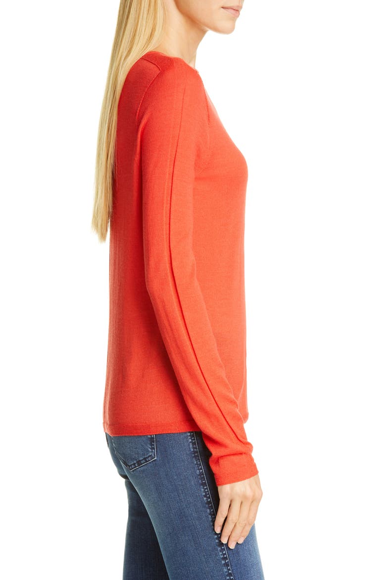 Fine Gauge Merino Jersey Sweater, Alternate, color, GERANIUM