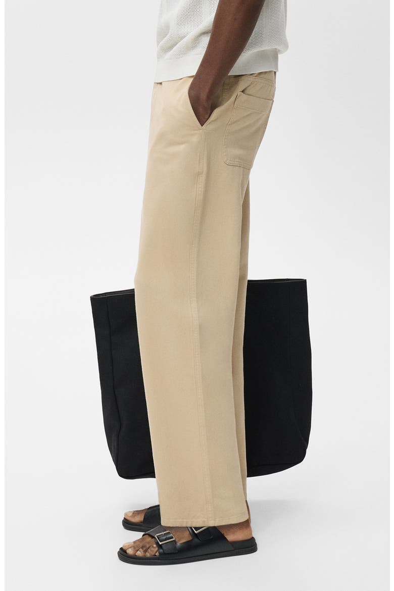 Cotton & Linen Straight Leg Jeans, Alternate, color, BEIGE