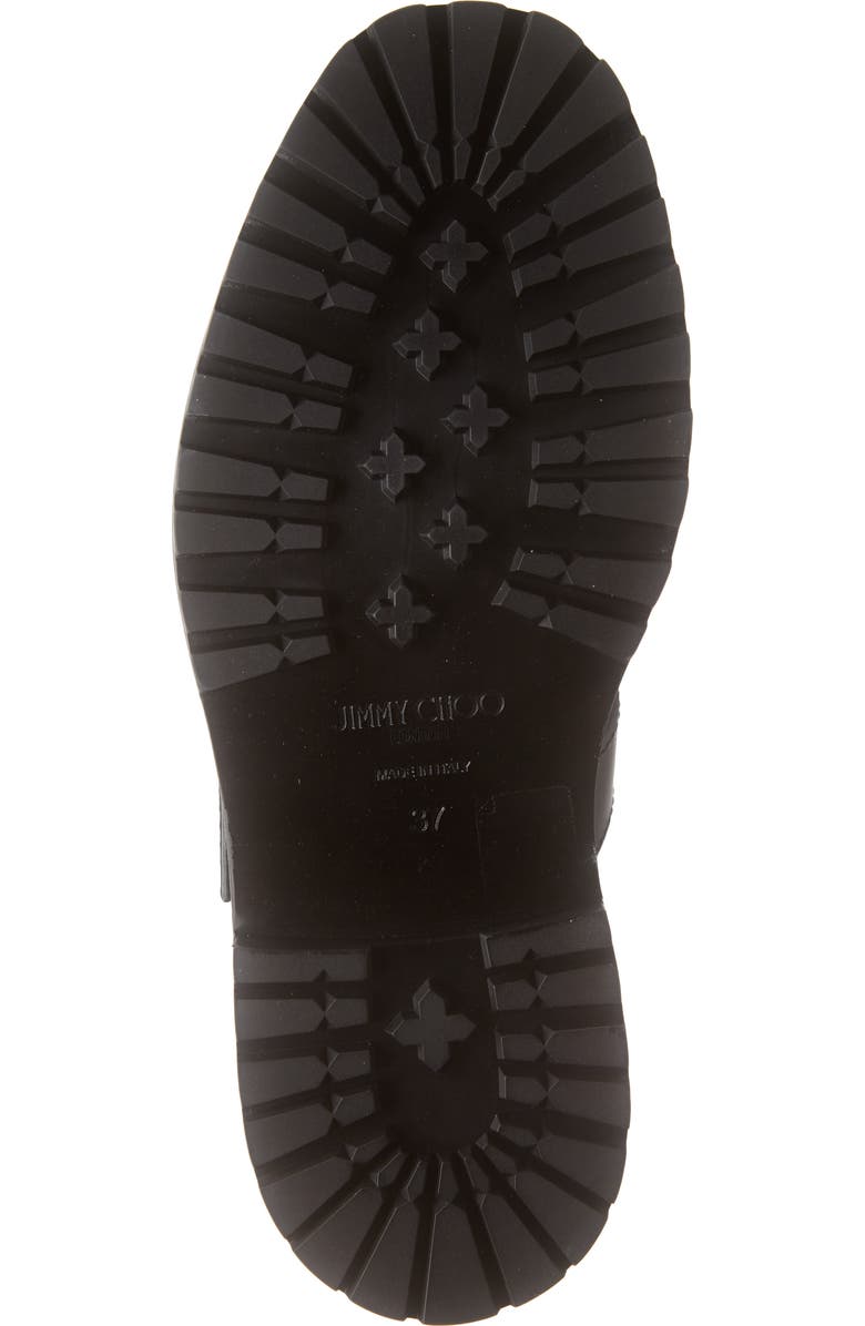 Jimmy Choo Cora Crystal Buckle Combat Boot, Alternate, color,