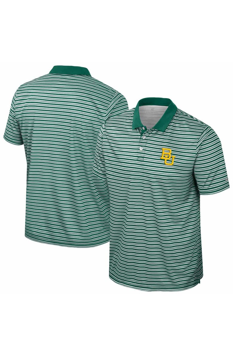 COLOSSEUM Men's Colosseum Green Baylor Bears Striped Polo, Alternate, color, 