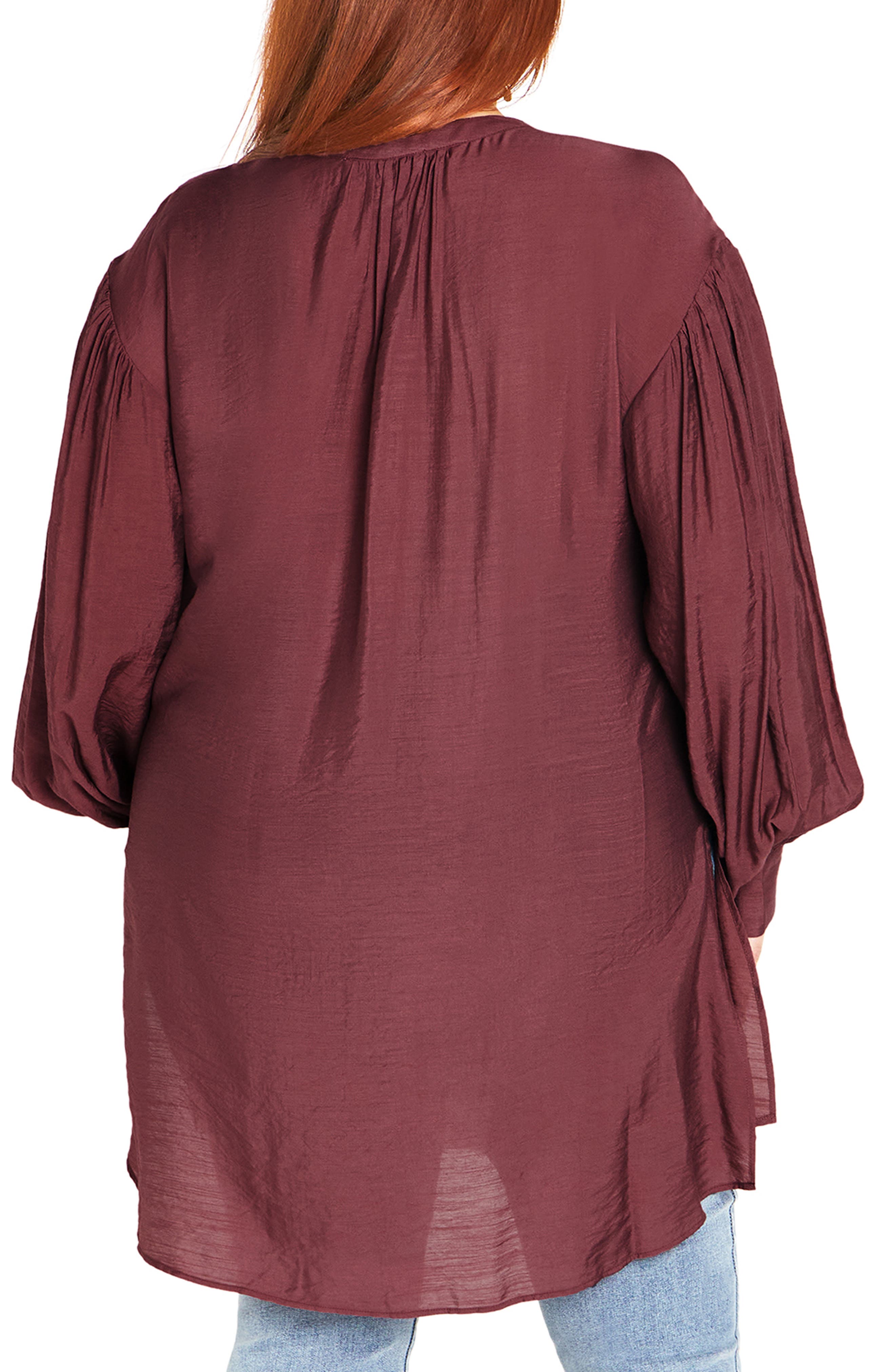 City Chic Joy Button-Up Tunic Shirt (Women) | Nordstrom