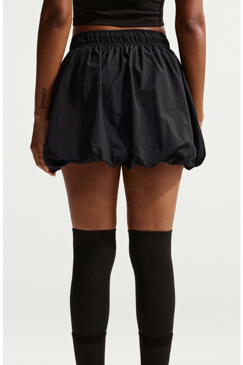 Water Repellent Bubble Miniskirt, Alternate, color, BLACK/ CHALK