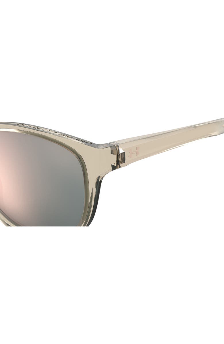 Under Armour 57mm Mirrored Round Sunglasses, Alternate, color, Beige