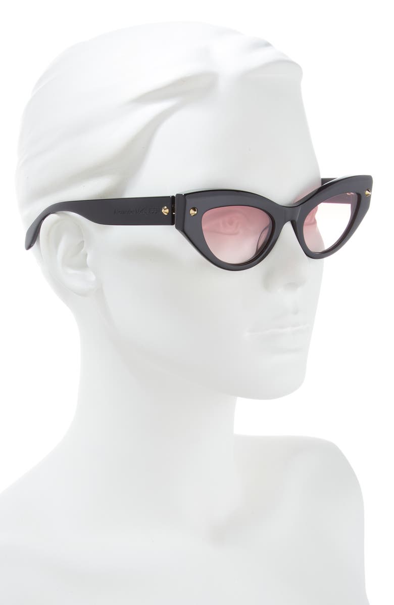 McQueen 52mm Cat Eye Sunglasses, Alternate, color, 